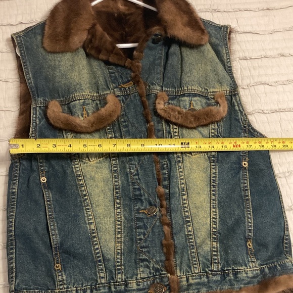 Tendler Denim Mink Lined Vest - Picture 11 of 12